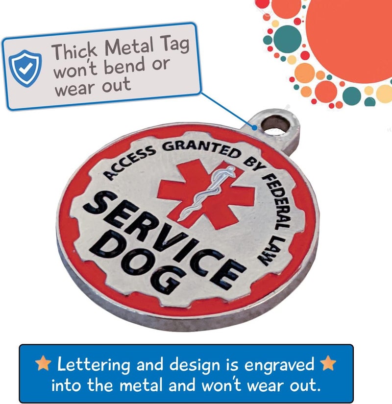 Pelto Service Dog Vest + ID Tag + 50 ADA Information Cards - Service Dog Harness w Patch in Sizes X Small to XX Large, Metal Dog Tag has Durable Clip, Service Animal Information Cards. ESA Accessory Set - Image 5
